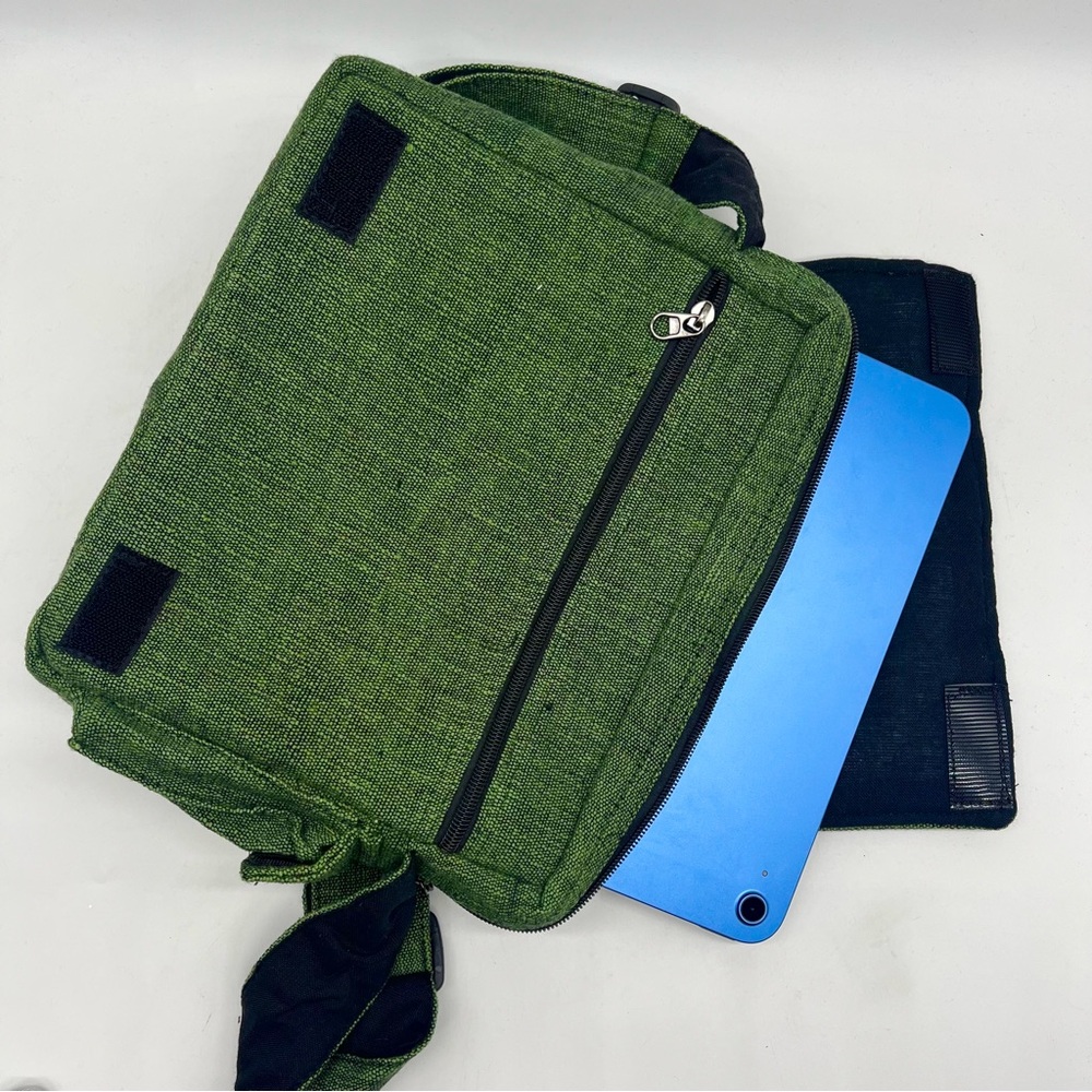 Elegant Green Crossbody Bag with Butterfly Embroidery, Handmade Ethical Bag - Picture 4 of 15